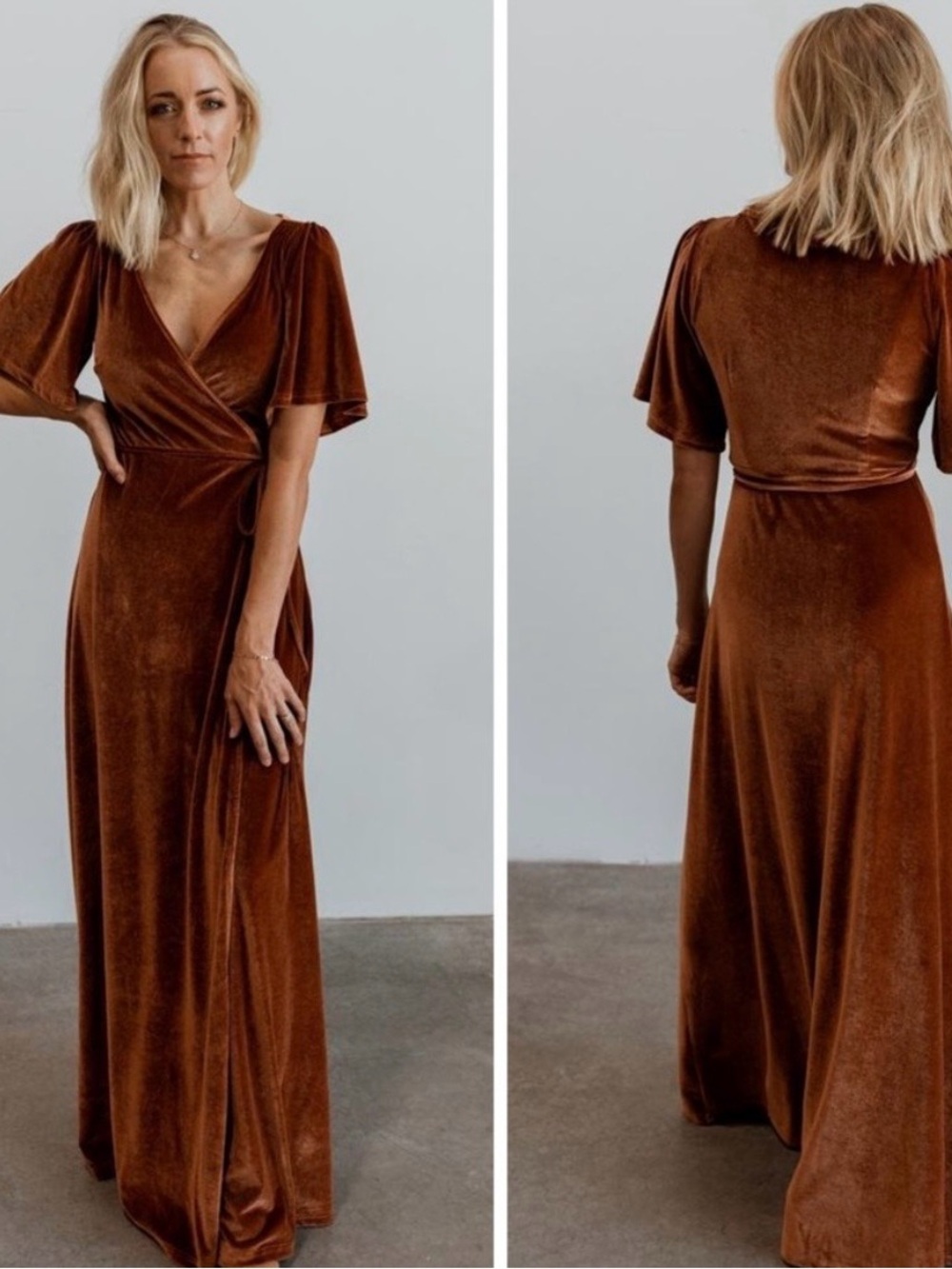 Baltic Born Meghan Velvet Wrap Maxi Dress Women’s 3XL Fall Spice Wedding Event